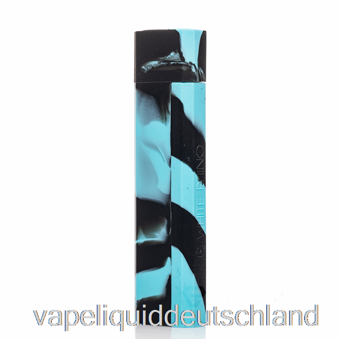 White Rhino Silikon-Dab-Out [Pyrex] Türkis-schwarze Vape-Flüssigkeit